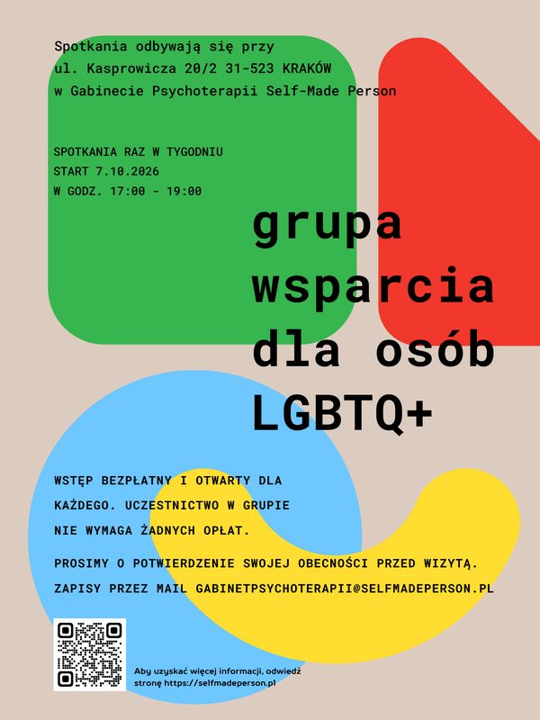 Grupa wsparcia dla osób LGBTQ+ — Self-Made Person Kraków